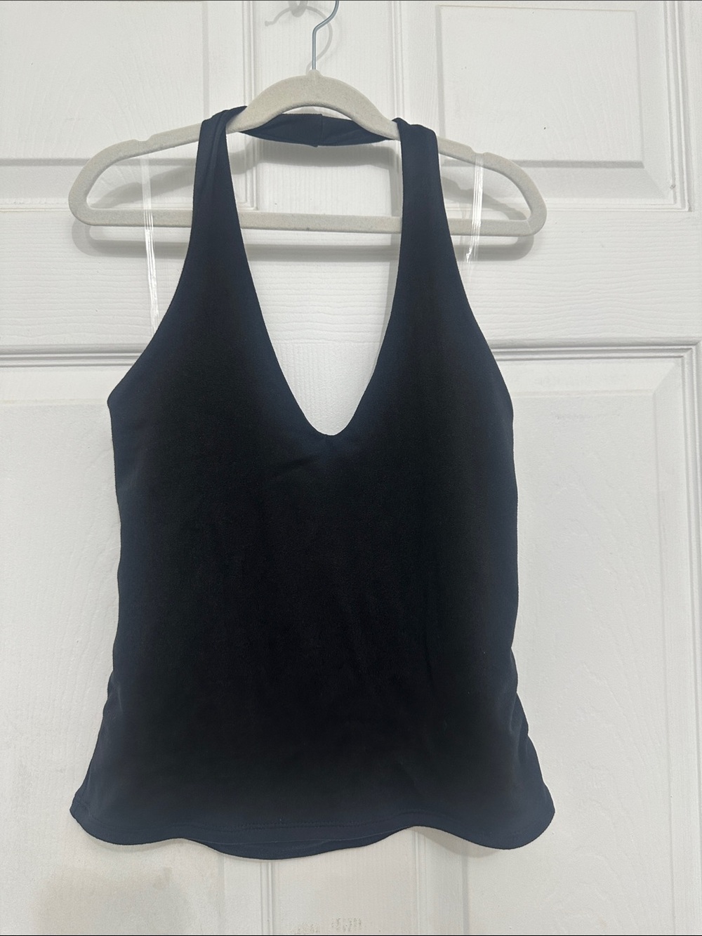 Black V-Neck Racerback Tank Top